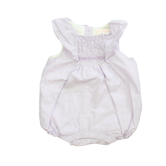 Janie and Jack Girls Purple Romper Size: 0-3 Months Purple