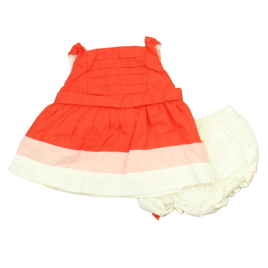 Janie and Jack Girls Red | Pink Dress Size: 0-3 Months Red | Pink