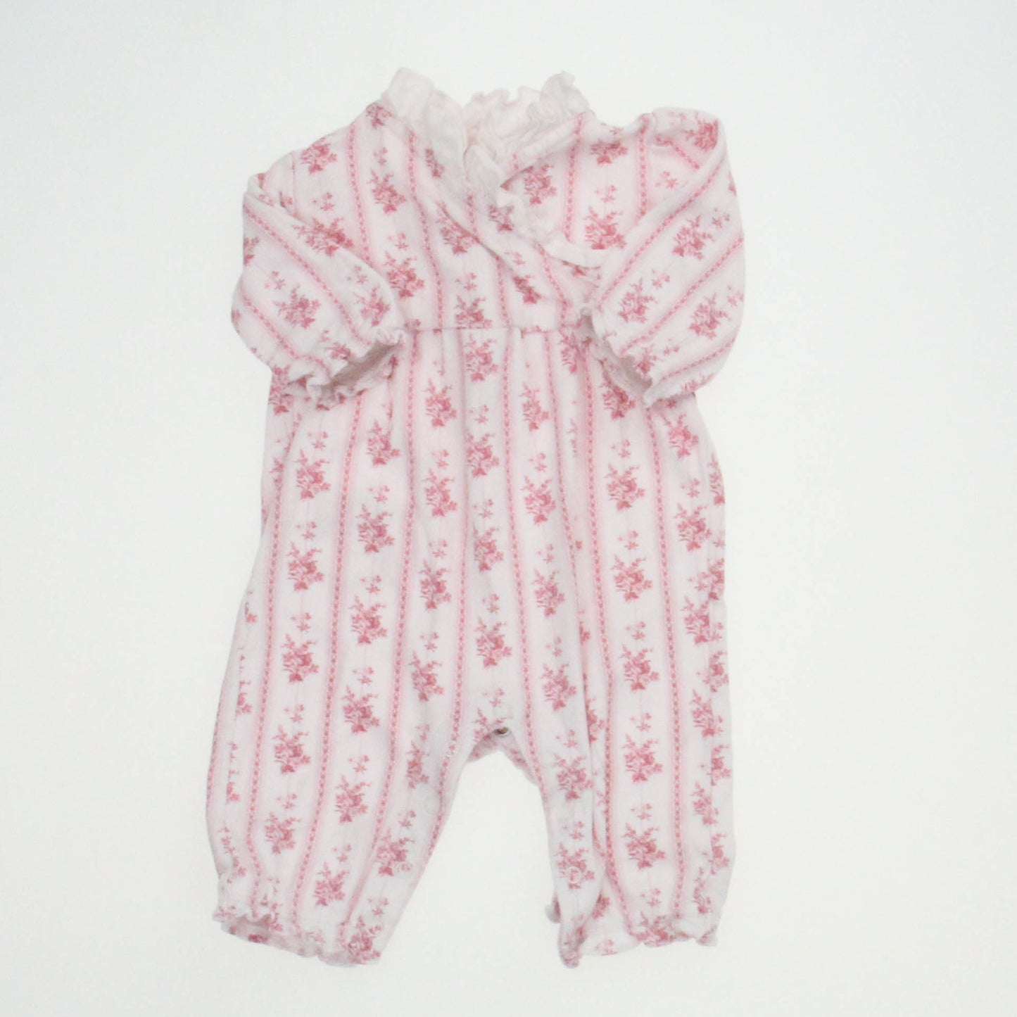 Janie and Jack Girls White | Pink Long Sleeve Outfit Size: 0-3 Months White | Pink