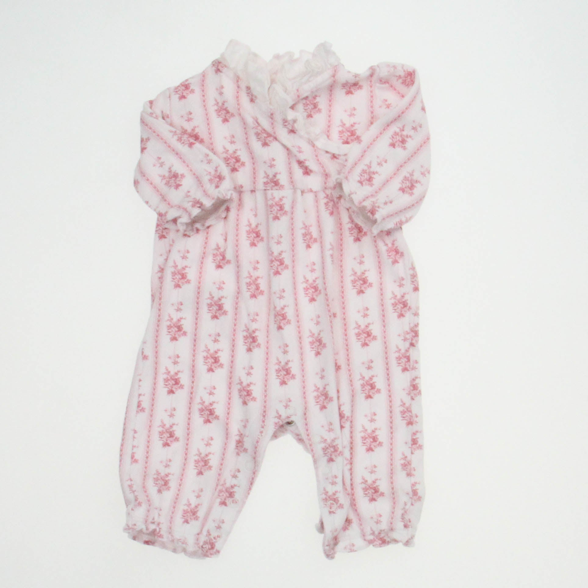 Janie and Jack Girls White | Pink Long Sleeve Outfit Size: 0-3 Months White | Pink