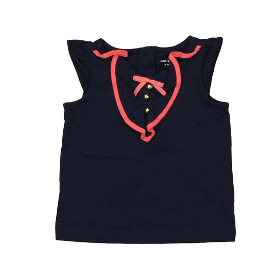 Janie and Jack Girls Blue | PInk T-Shirt Size: 12-18 Month Blue | PInk