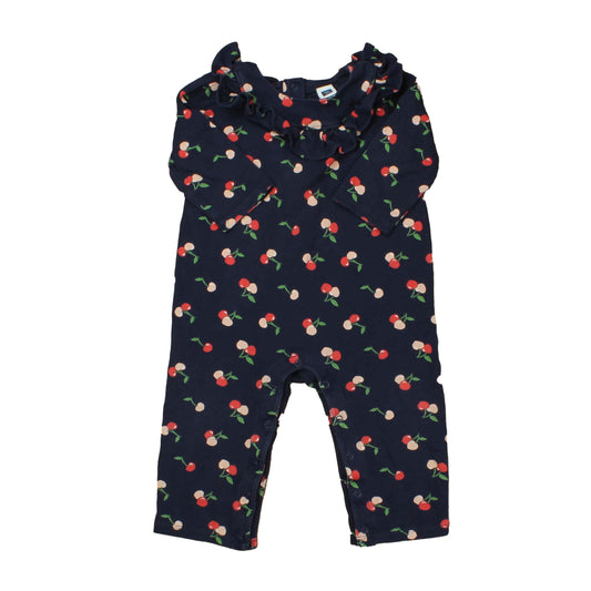 Janie and Jack Girls Blue | Cherries Long Sleeve Outfit Size: 12-18 Months Blue | Cherries