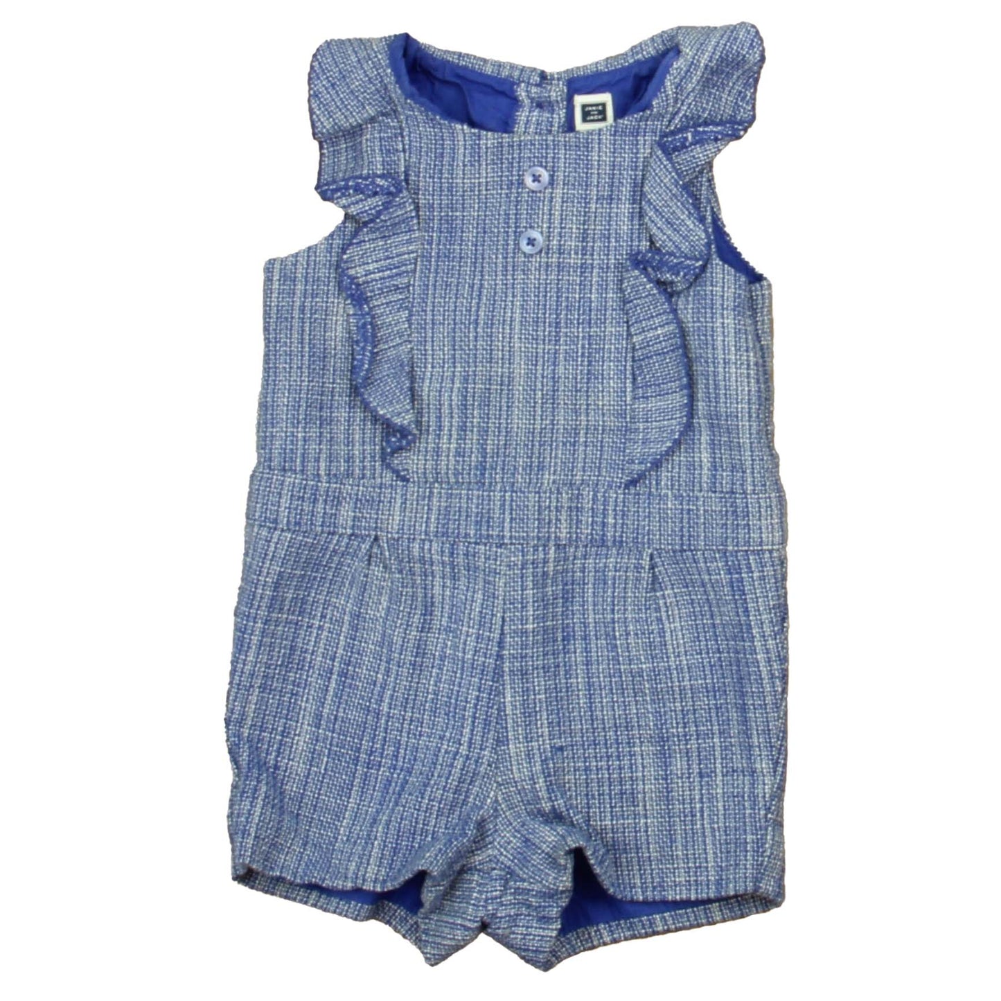 Janie and Jack Girls Blue Romper Size: 12-18 Months Blue