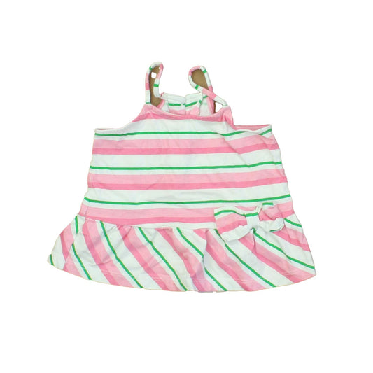 Janie and Jack Girls Pink | White | Green | Stripes Tank Top Size: 12-18 Months Pink | White | Green | Stripes