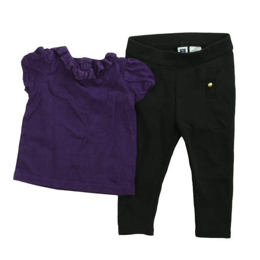 Janie and Jack Girls Purple | Black Apparel Sets Size: 12-18 Months Purple | Black