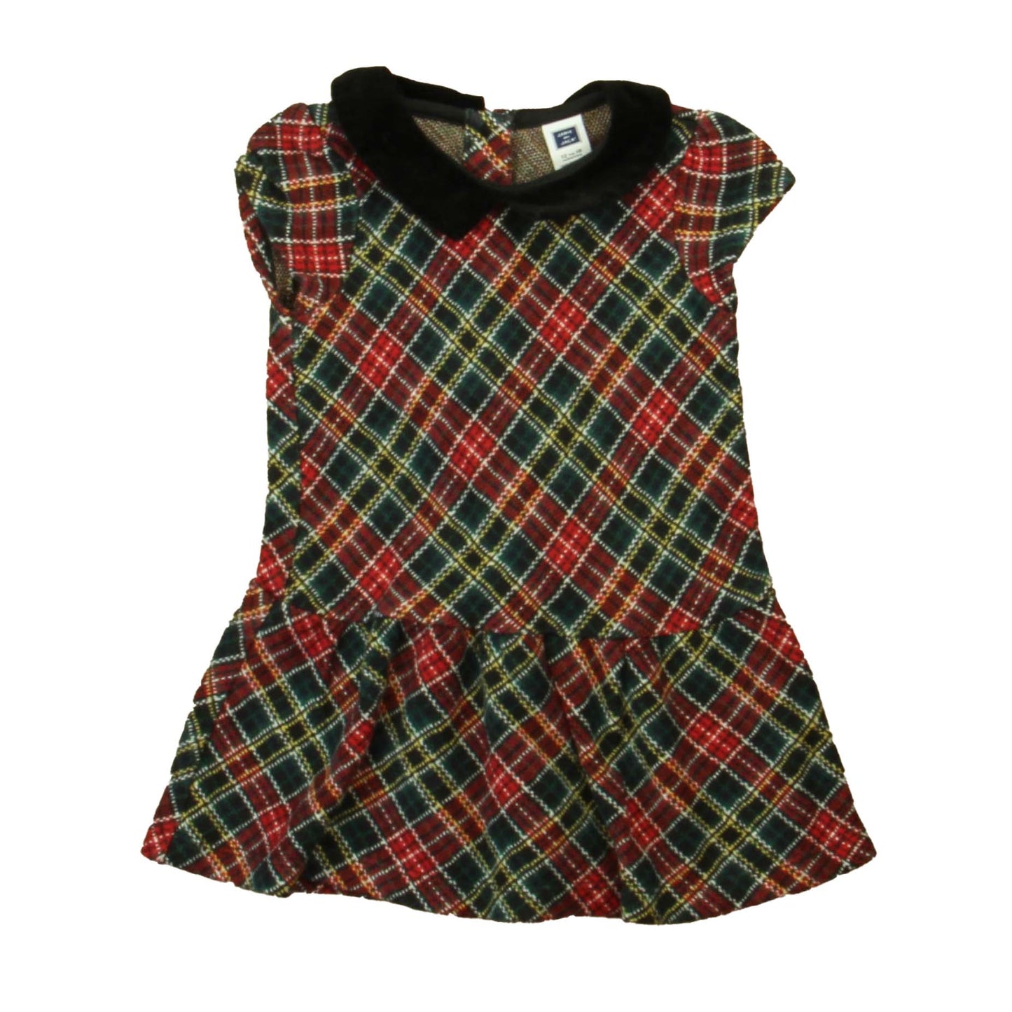 Janie and Jack Girls Red | Green Plaid Dress Size: 12-18 Months Red | Green Plaid