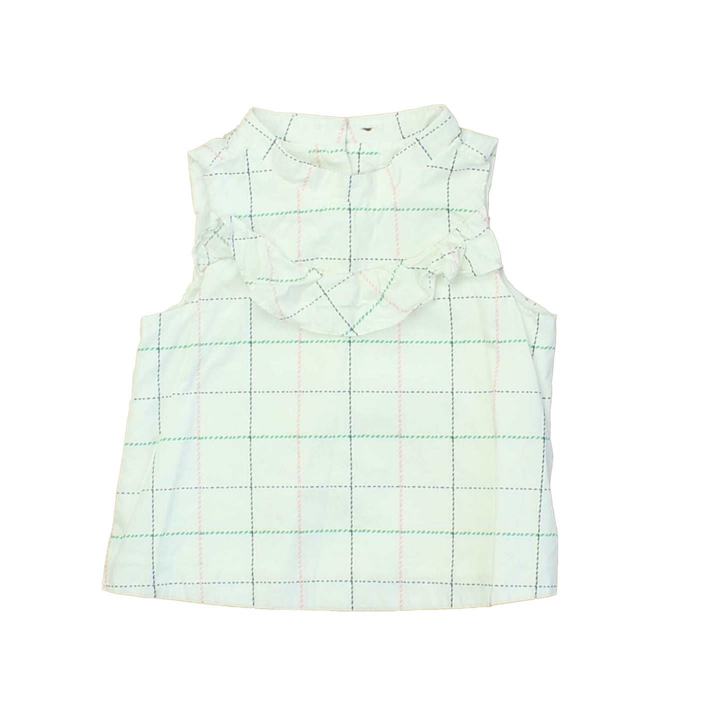 Janie and Jack Girls White | Green | Pink | Blue | Squares Blouse Size: 12-18 Months White | Green | Pink | Blue | Squares