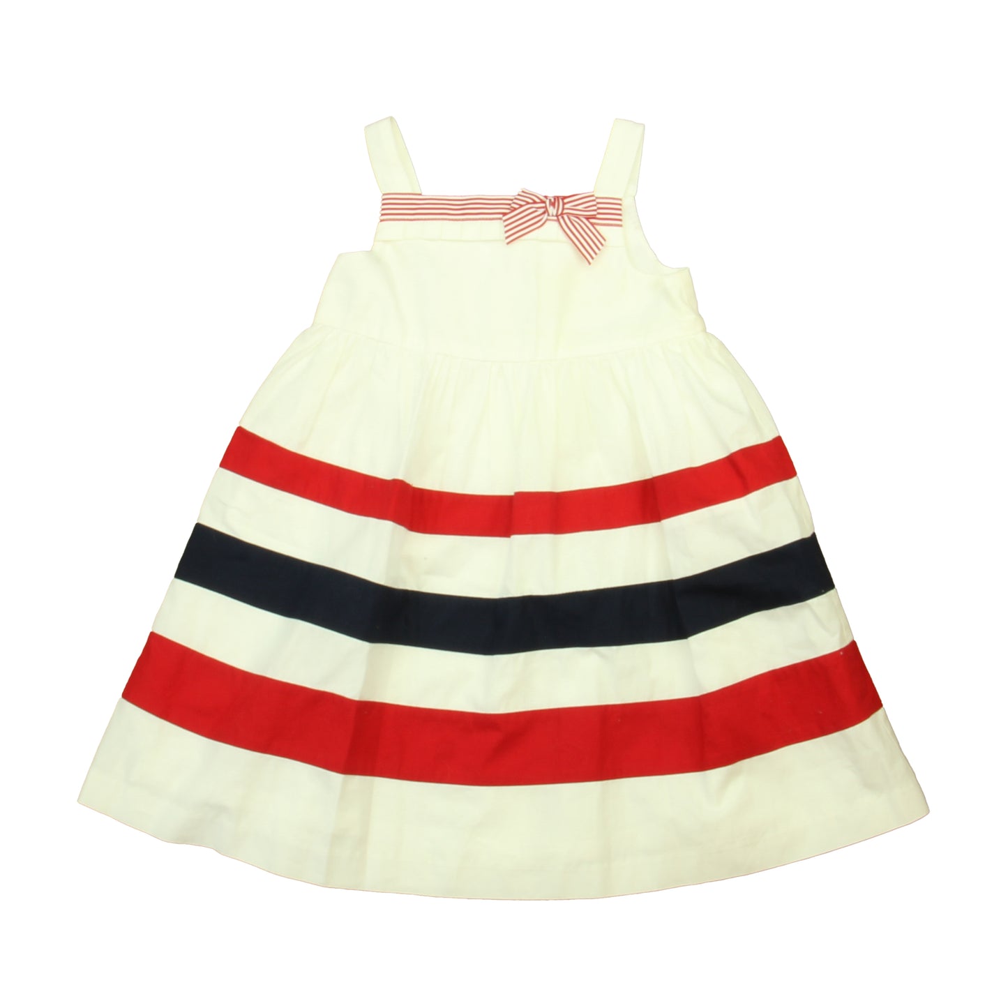 Janie and Jack Girls White | Navy | Red Dress Size: 12-18 Months White | Navy | Red