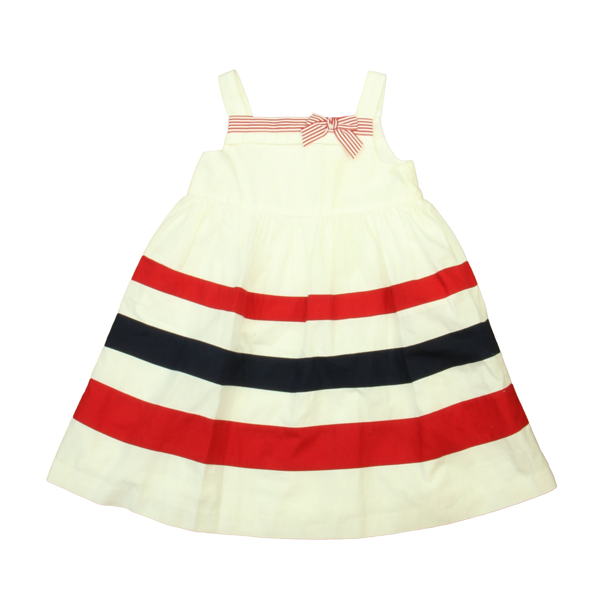 Janie and Jack Girls White | Navy | Red Dress Size: 12-18 Months White | Navy | Red