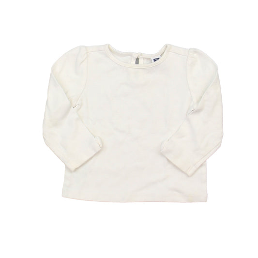 Janie and Jack Girls White Long Sleeve Shirt Size: 12-18 Months White