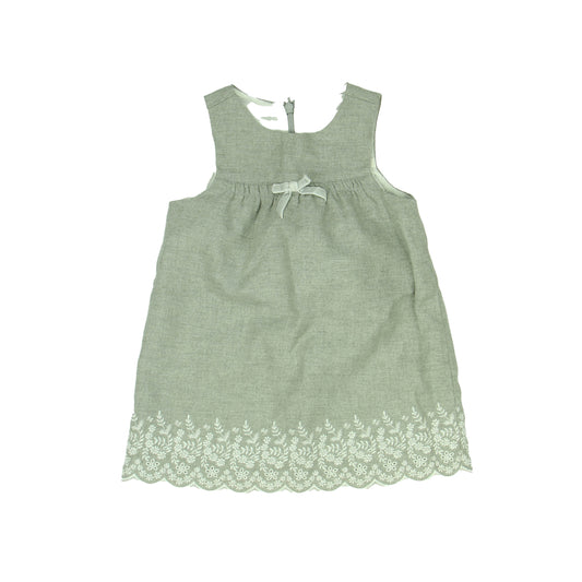 Janie and Jack Girls Gray | White Dress Size: 12-18 Months Gray | White