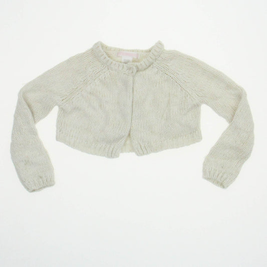 Janie and Jack Girls Ivory | Gold Cardigan Size: 18-24 Months Ivory | Gold