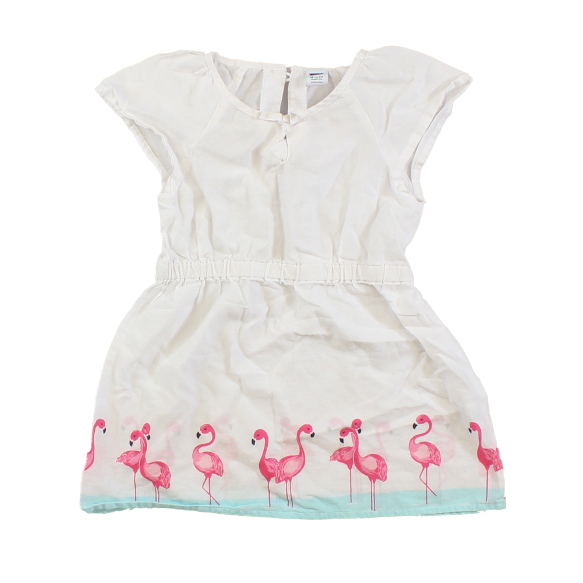Janie and Jack Girls White | Flamingoes Dress Size: 18-24 Months White | Flamingoes