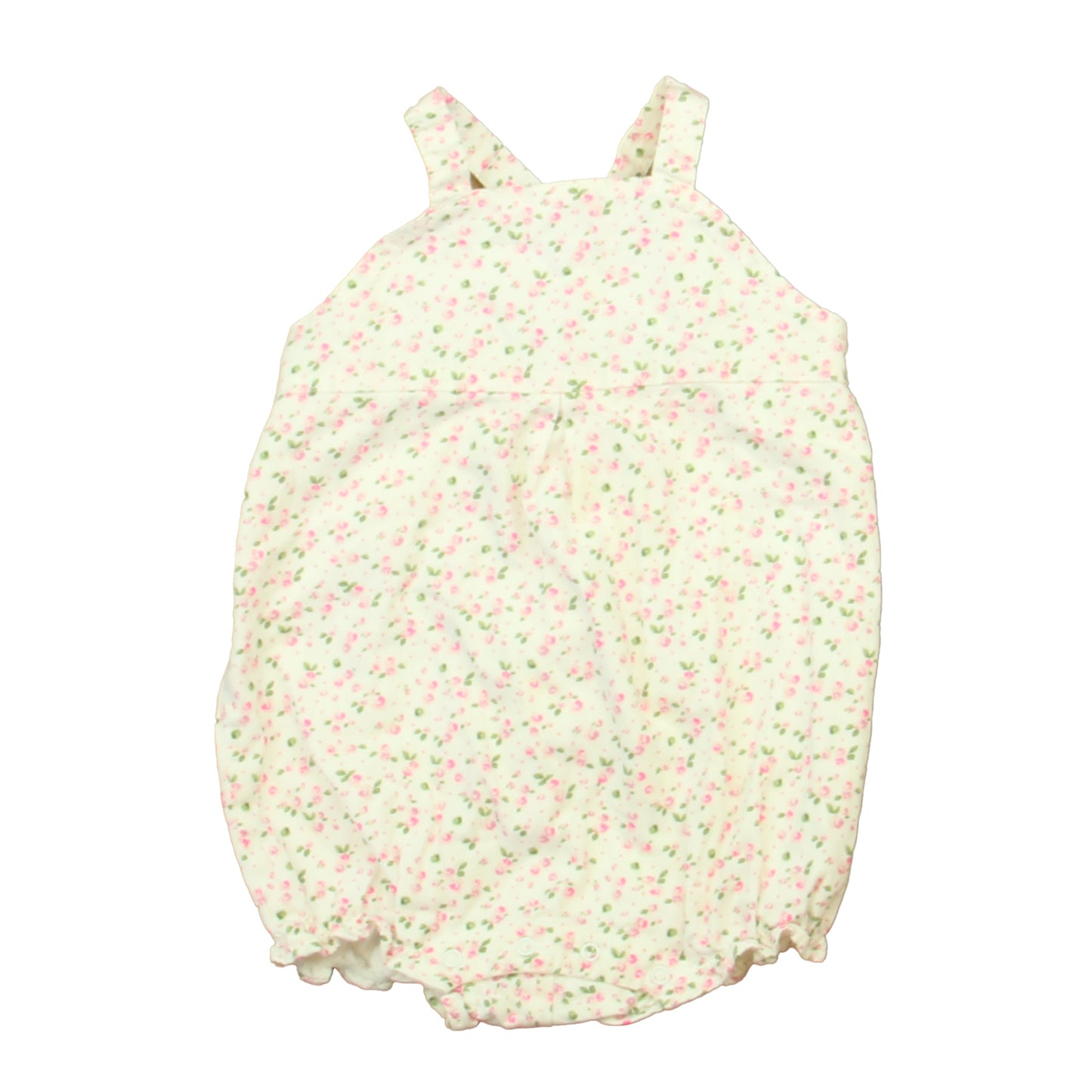 Janie and Jack Girls White | Pink | Green Floral Romper Size: 18-24 Months White | Pink | Green Floral