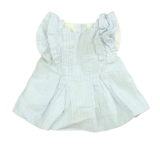 Janie and Jack Girls Blue | White Blouse Size: 3-6 Months Blue | White