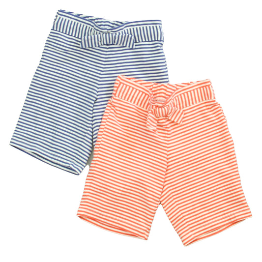 Janie and Jack Girls Coral | Blue | White Leggings Size: 3-6 Months Coral | Blue | White