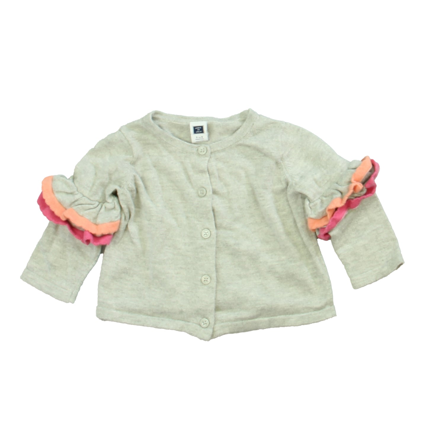 Janie and Jack Girls Gray | Pink Cardigan Size: 3-6 Months Gray | Pink
