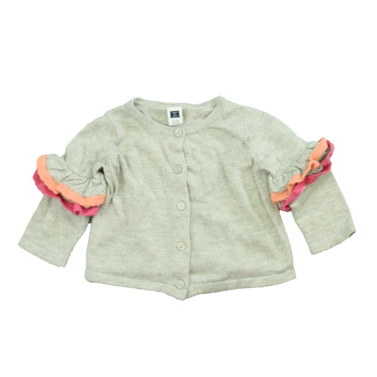 Janie and Jack Girls Gray | Pink Cardigan Size: 3-6 Months Gray | Pink