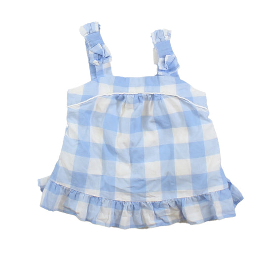 Janie and Jack Girls White | Blue Dress Size: 3-6 Months White | Blue