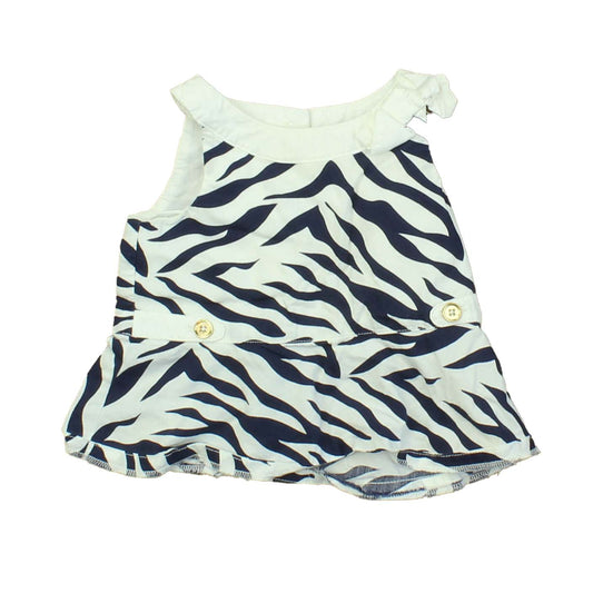 Janie and Jack Girls White | Blue Dress Size: 3-6 Months White | Blue