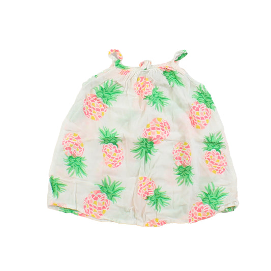 Janie and Jack Girls White | Green | Pink Dress Size: 3-6 Months White | Green | Pink