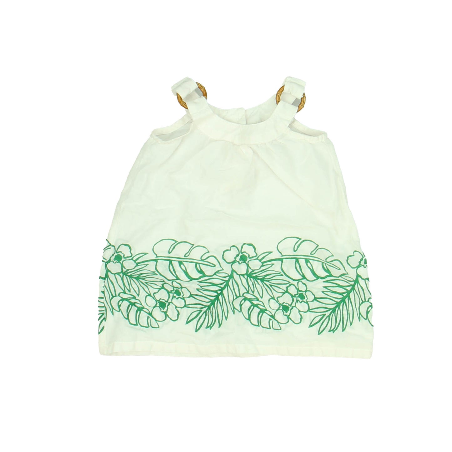 Janie and Jack Girls White | Green Dress Size: 3-6 Months White | Green
