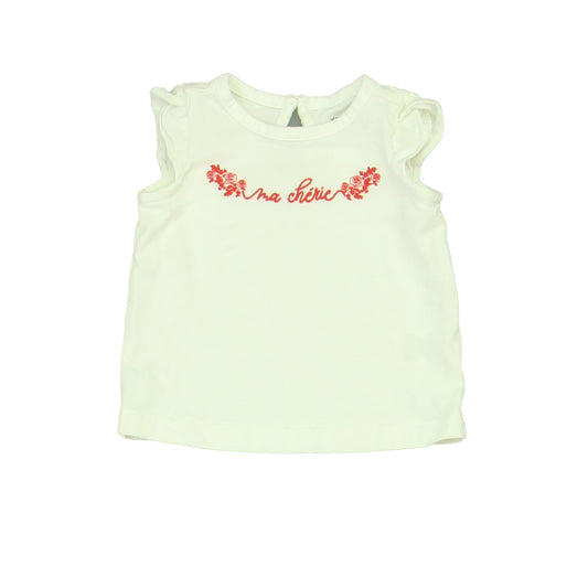 Janie and Jack Girls White | Red T-Shirt Size: 3-6 Months White | Red