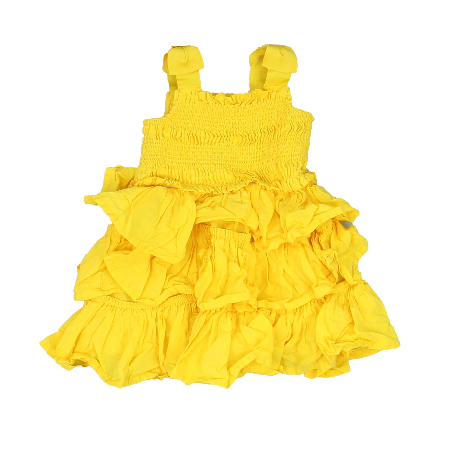 Janie and Jack Girls Yellow Dress Size: 3-6 Months Yellow