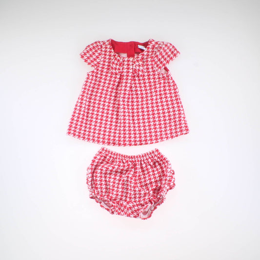 Janie and Jack Girls Red | White Dress Size: 3-6 Months Red | White