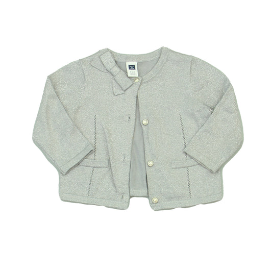 Janie and Jack Girls Grey | Silver Cardigan Size: 6-12 Months Grey | Silver