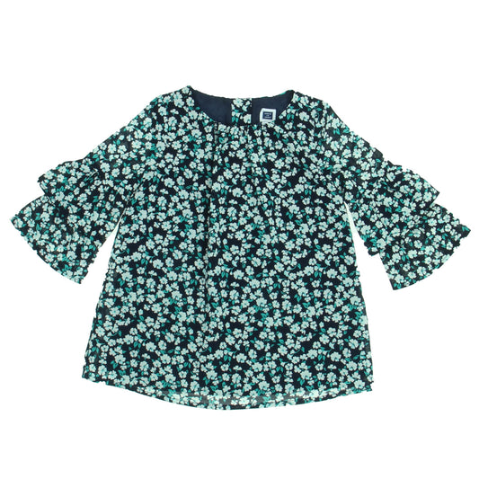 Janie and Jack Girls Navy| Green | White | Floral Dress Size: 6-12 Months Navy| Green | White | Floral