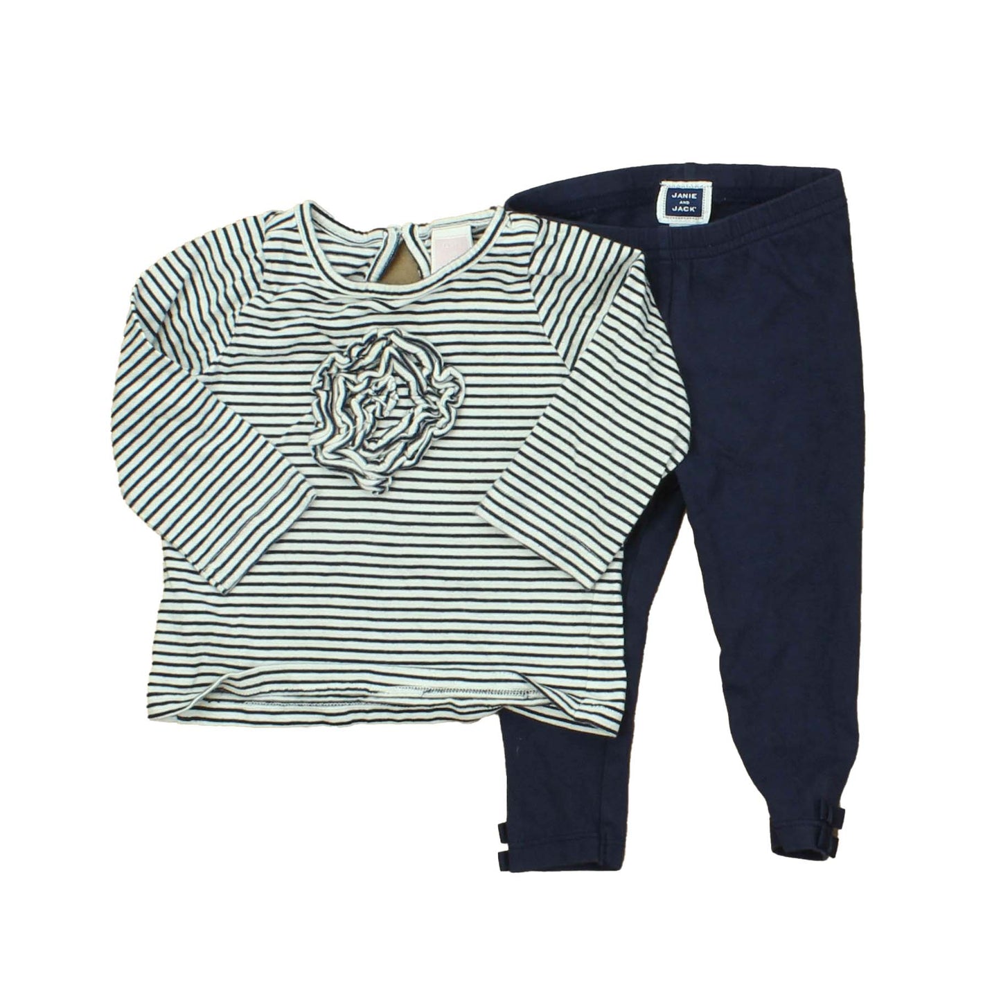 Janie and Jack Girls Navy | White | Stripes Apparel Sets Size: 6-12 Months Navy | White | Stripes