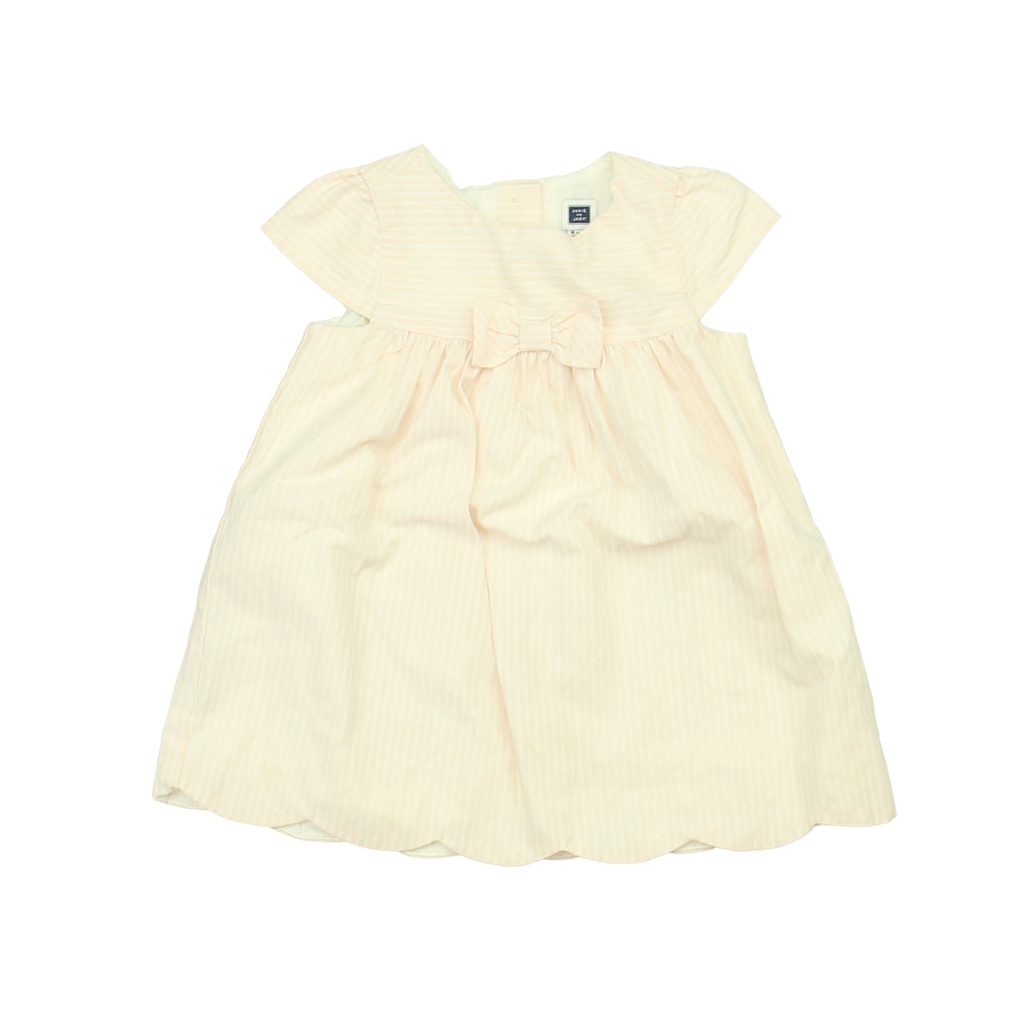 Janie and Jack Girls Pink | White Dress Size: 6-12 Months Pink | White