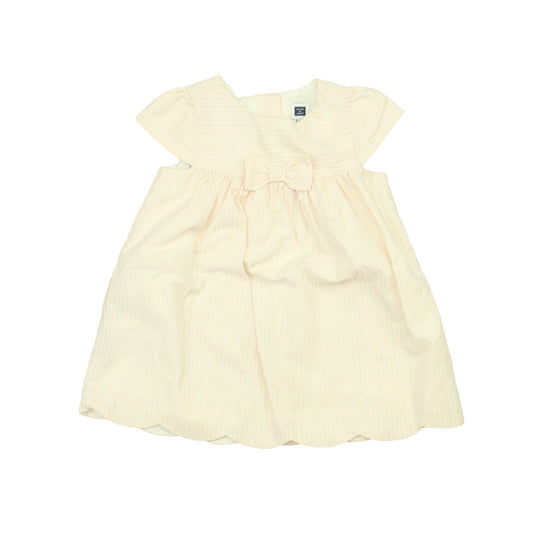 Janie and Jack Girls Pink | White Dress Size: 6-12 Months Pink | White