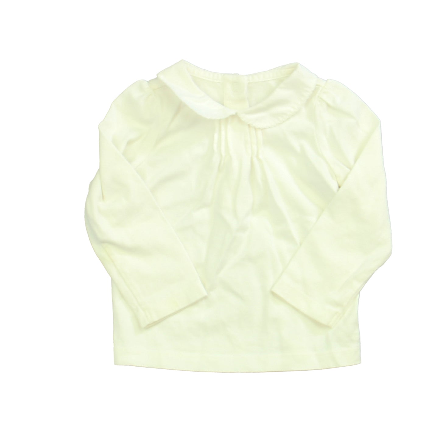 Janie and Jack Girls White Long Sleeve Shirt Size: 6-12 Months White