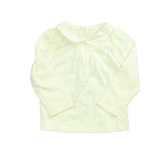 Janie and Jack Girls White Long Sleeve Shirt Size: 6-12 Months White