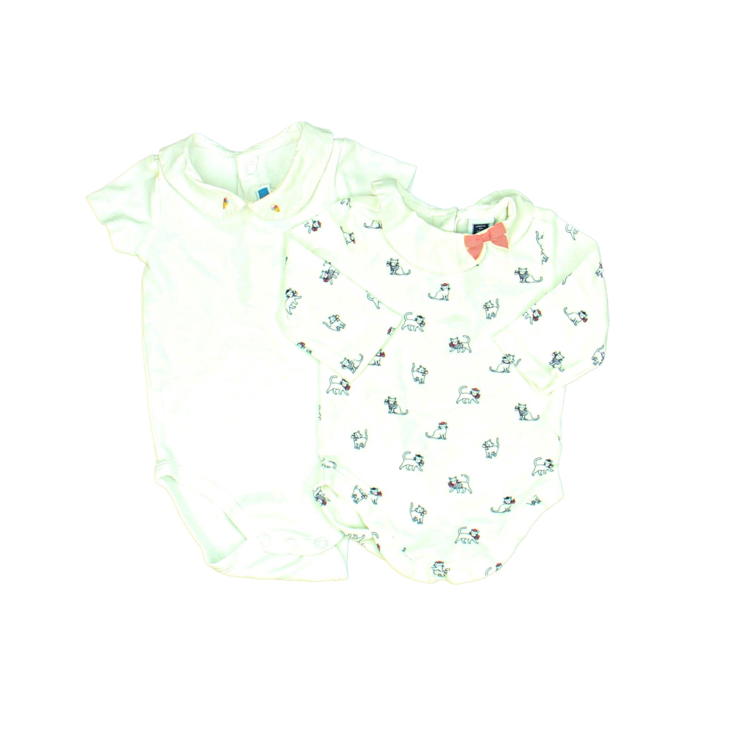 Janie and Jack | Jacadi Girls White | Cats Onesie Size: 0-6 Months White | Cats