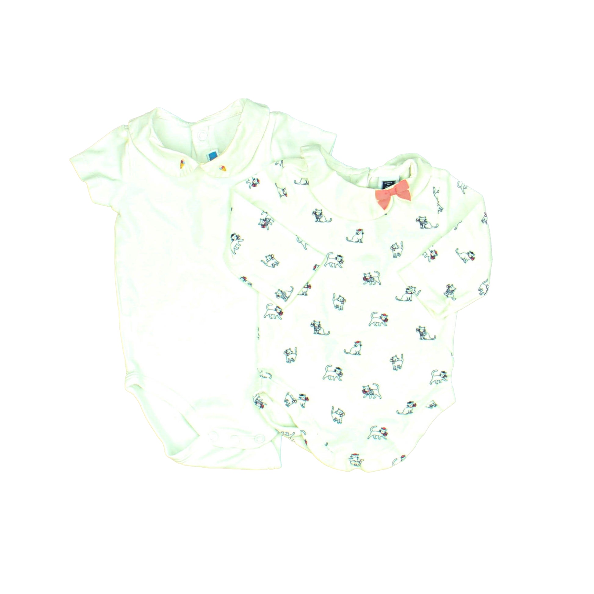Janie and Jack | Jacadi Girls White | Cats Onesie Size: 0-6 Months White | Cats