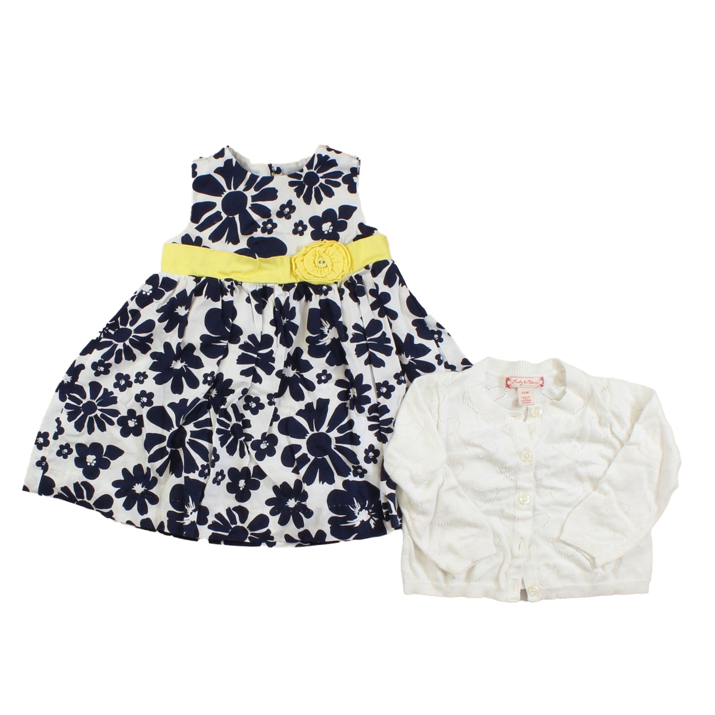 Jillian's Closet | Ruby & Bloom Girls Blue | Yellow | White Apparel Sets Size: 6-12 Months Blue | Yellow | White
