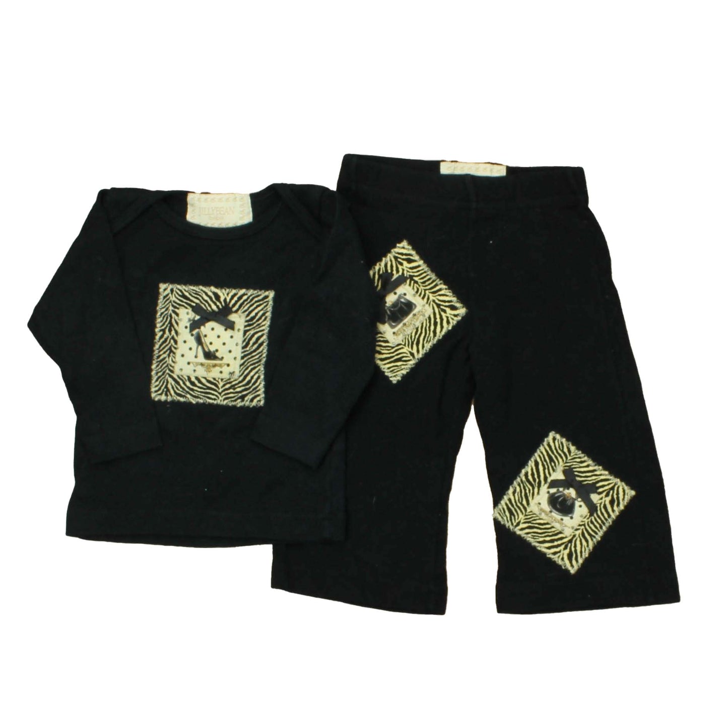 Jilly Bean bebe Girls Black | Tan Apparel Sets Size: 3-6 Months Black | Tan