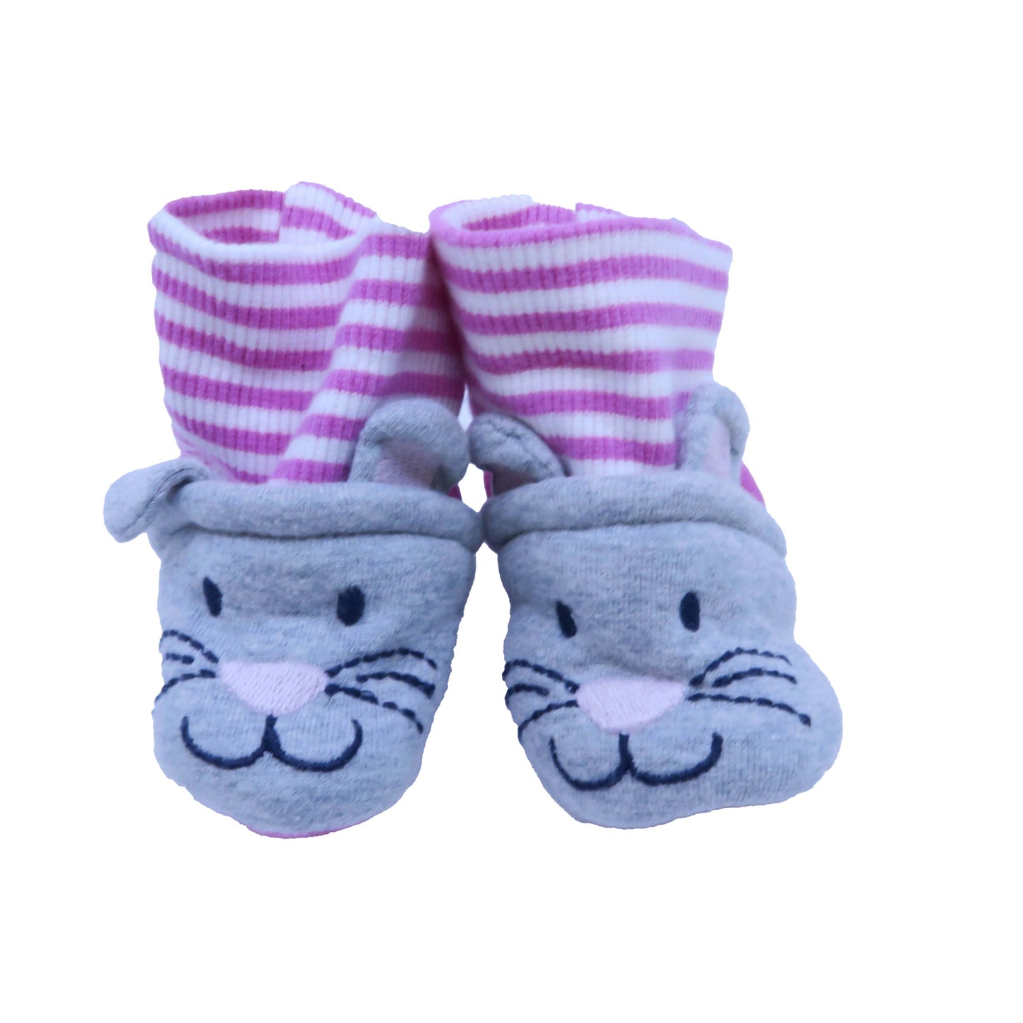 Jojo Manan Bebe Girls Pink | White | Gray Booties Size: 0-3 Months Pink | White | Gray