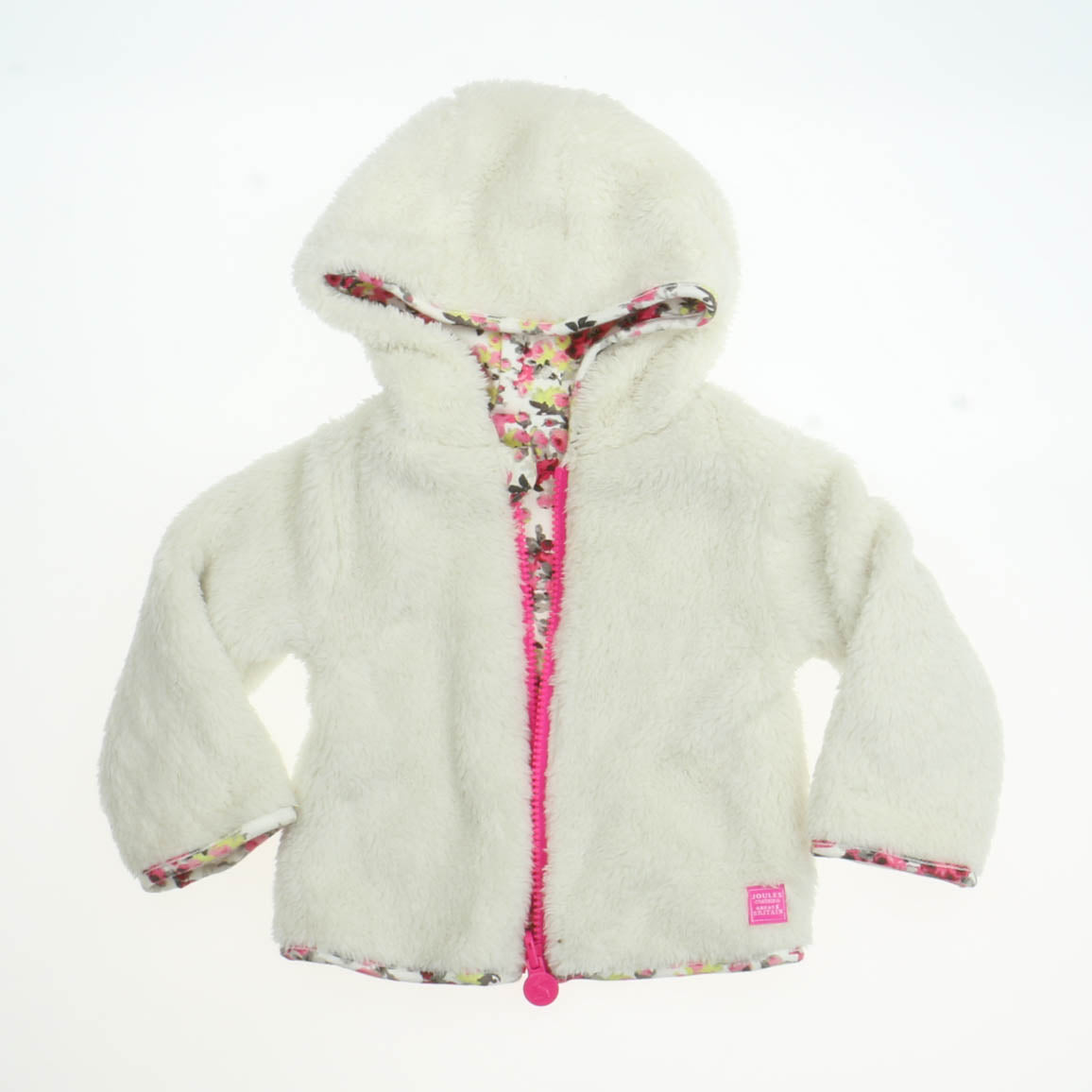 Joules Girls White | Pink Jacket Size: 6-9M White | Pink