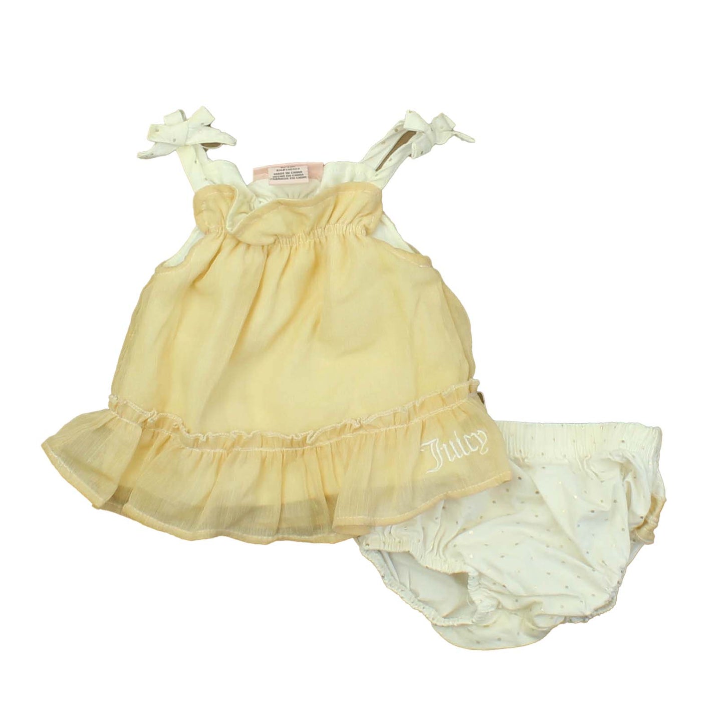 Juicy Couture Girls Gold | Ivory Dress Size: 0-3 Months Gold | Ivory