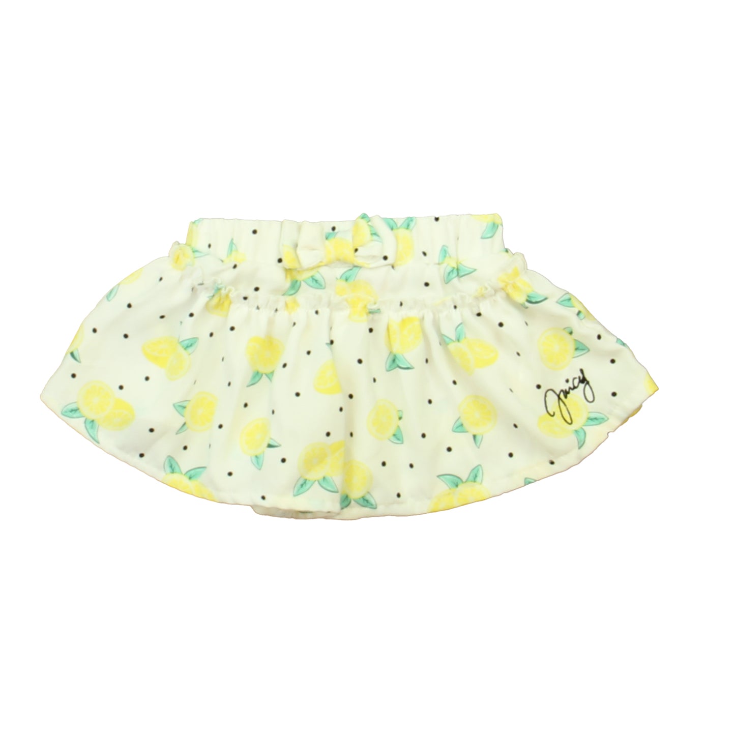 Juicy Couture Girls White | Yellow Lemons Shorts Size: 3-6 Months White | Yellow Lemons