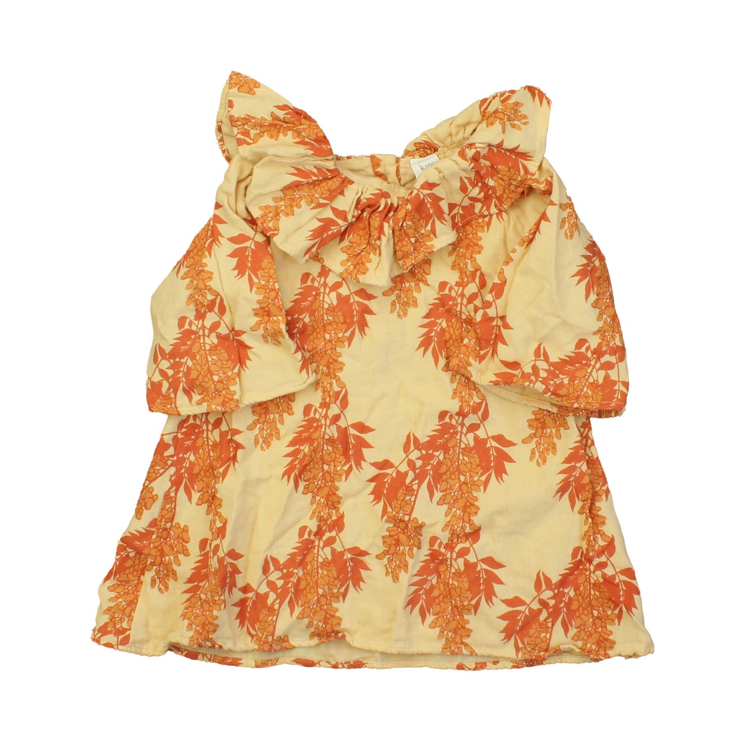 Kate Quinn Organics Girls Yellow | Orange Dress Size: 12-18 Months Yellow | Orange