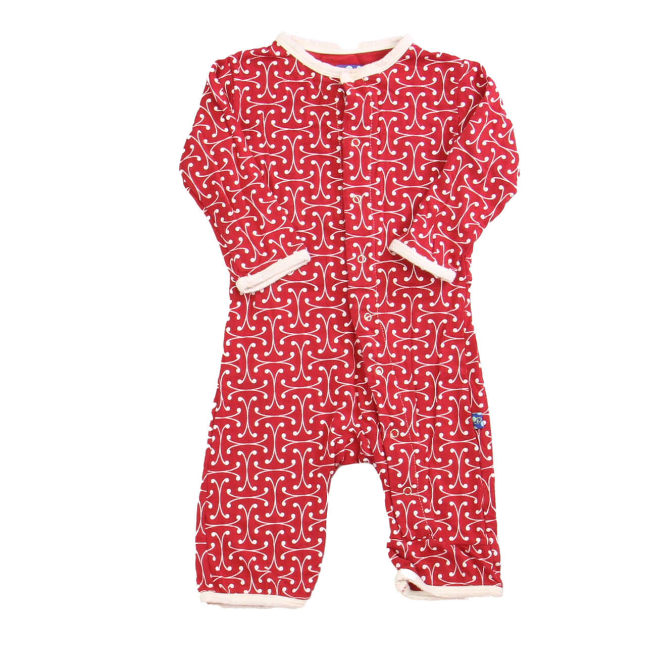 Kickee Pants Girls Red | White 1-piece Non-footed Pajamas Size: 0-3 Months Red | White