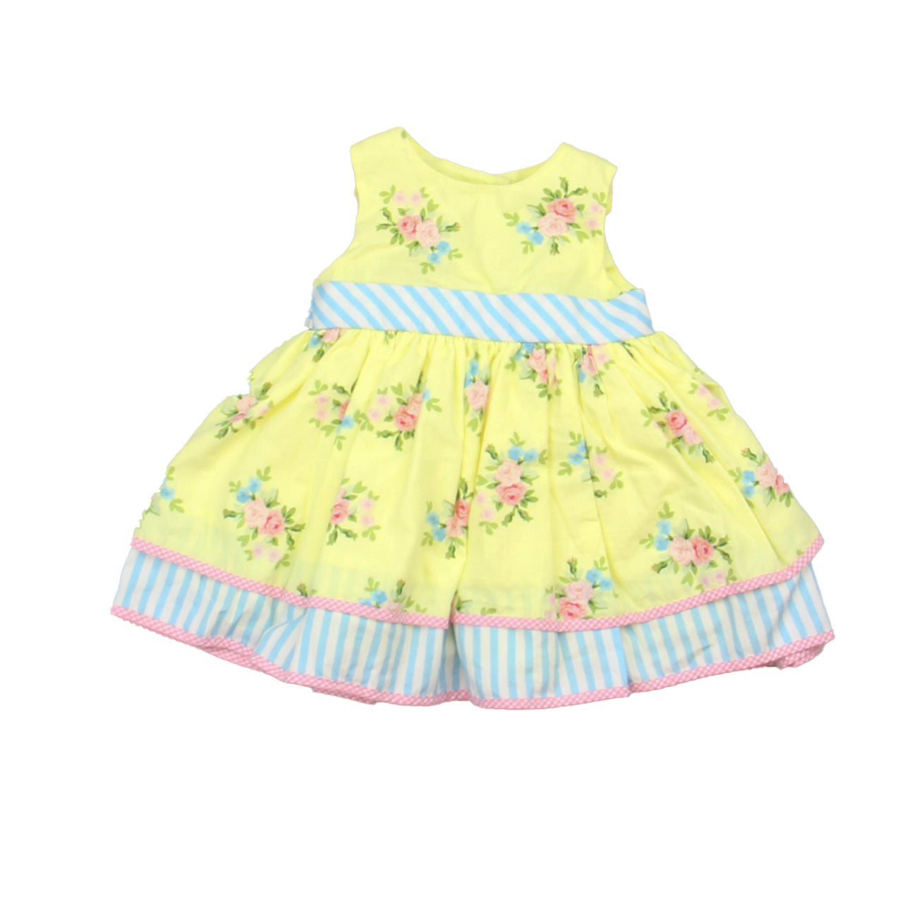 Laura Ashley Girls Yellow Floral Dress Size: 0-3 Months Yellow Floral