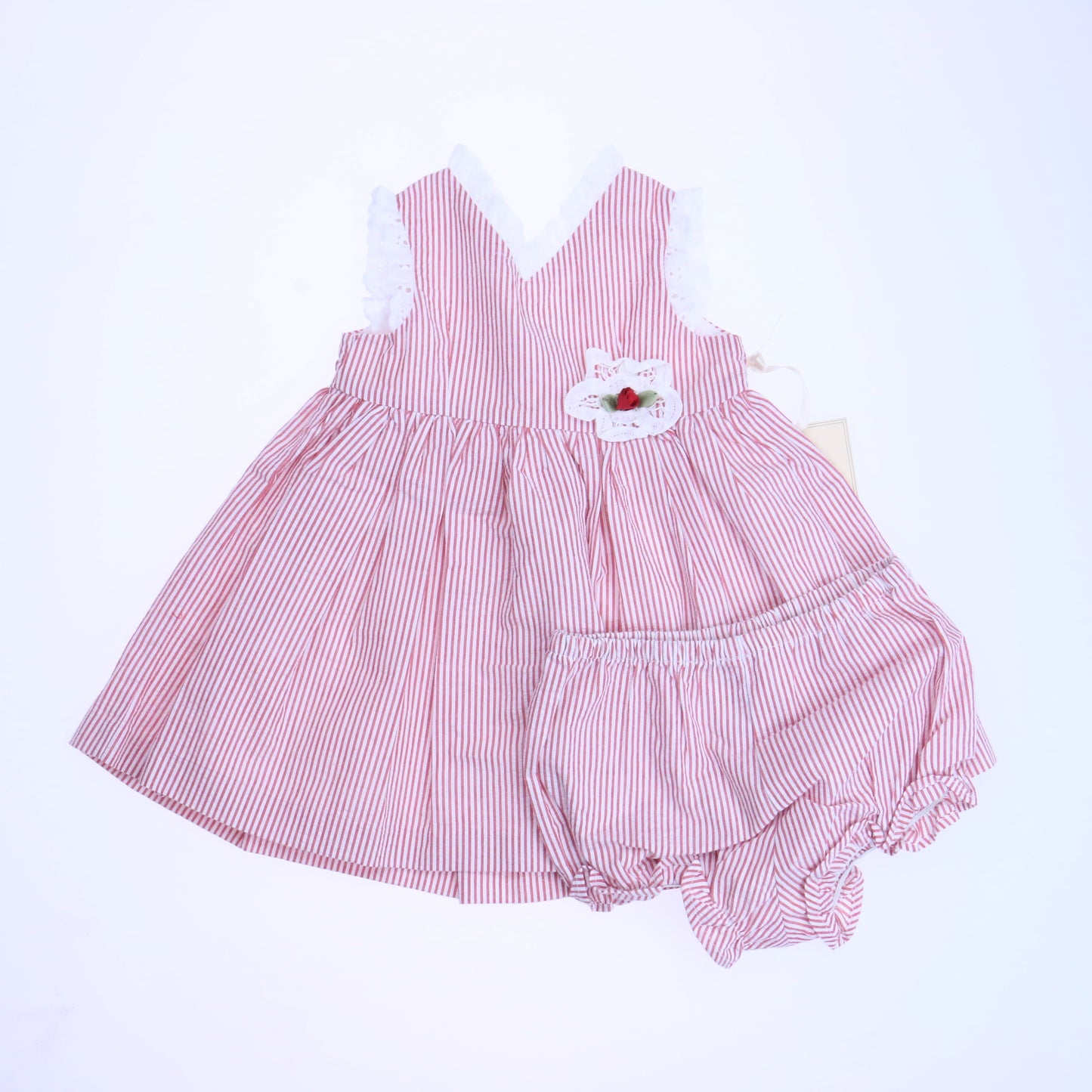 Laura Ashley Girls Red | White Dress Size: 12 Months Red | White