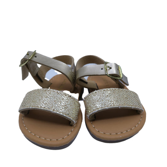 Laura Ashley Girls Gold Sandals Size: 2 Infant Gold