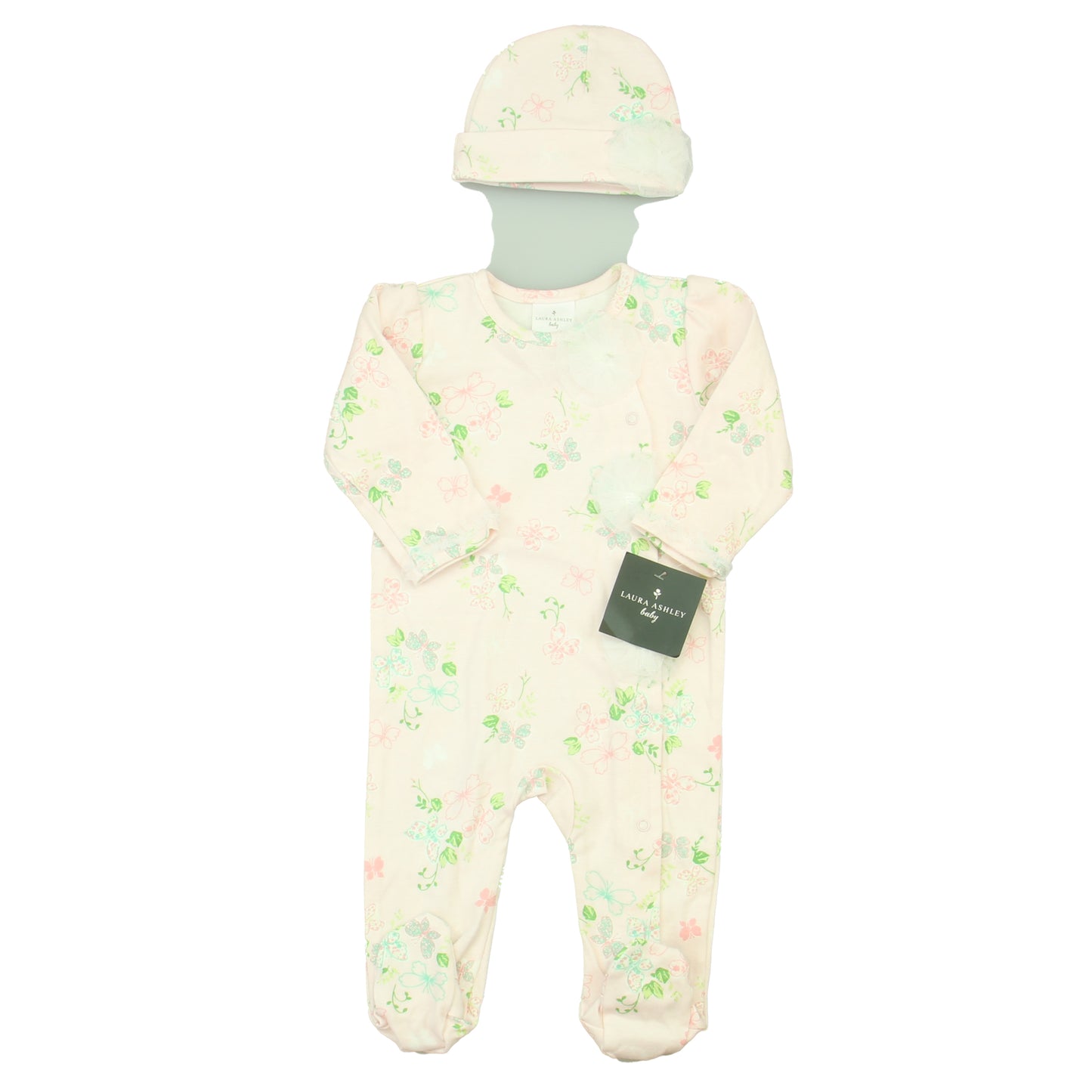 Laura Ashley Girls Pink | Floral Long Sleeve Outfit Size: 6-9 Months Pink | Floral